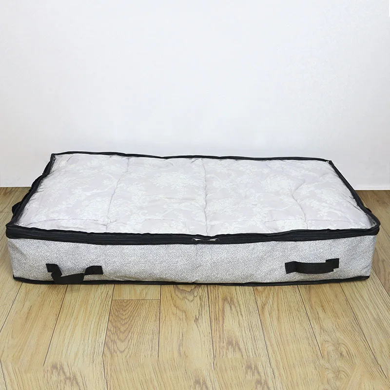 

Modern Style Bed Bottom Clothing Quilt Storage Bag Large Non-woven Dustproof Finishing Bag Foldable Soft Bag Transparent Window