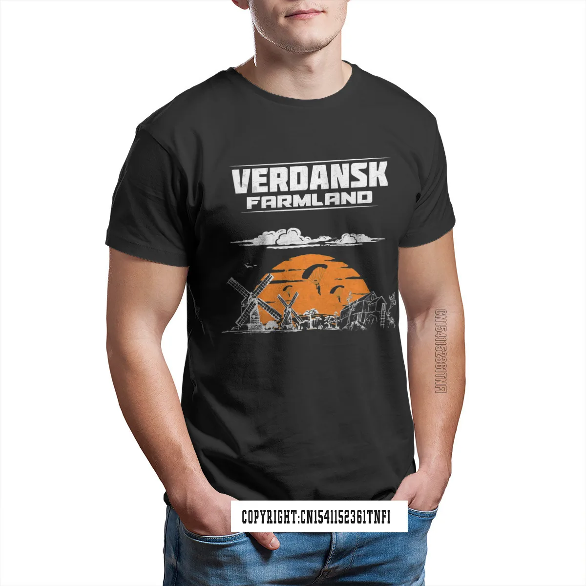 

Verdansk Farmland Classic COD Black Ops, черная футболка холодной войны, Мужская футболка с графическим рисунком, 100% хлопок, Мужская футболка в стиле панк