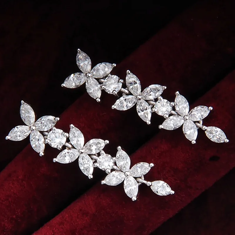 Huitan 2021 Neue Damen-Ohrringe, schlichtes, stilvolles Design, Braut- und Hochzeits-Tropfenohrringe, ausgefallenes Geschenk, Statement-Schmuck im Großhandel