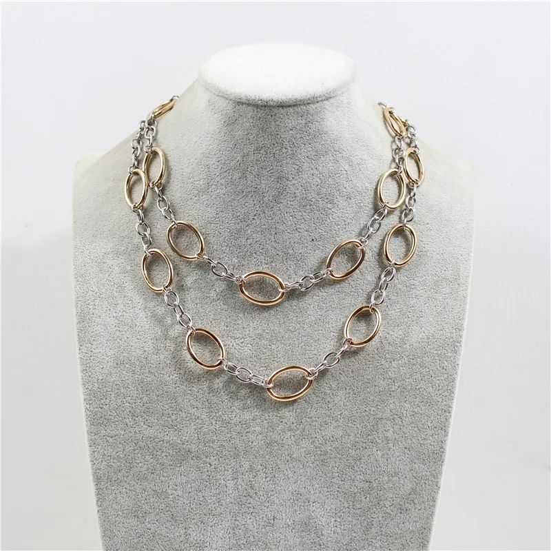 2021 New Necklace Geometry Metal Chain Link Simple Atmosphere Fashion Women Sweater Chain Necklace Women Jewelry