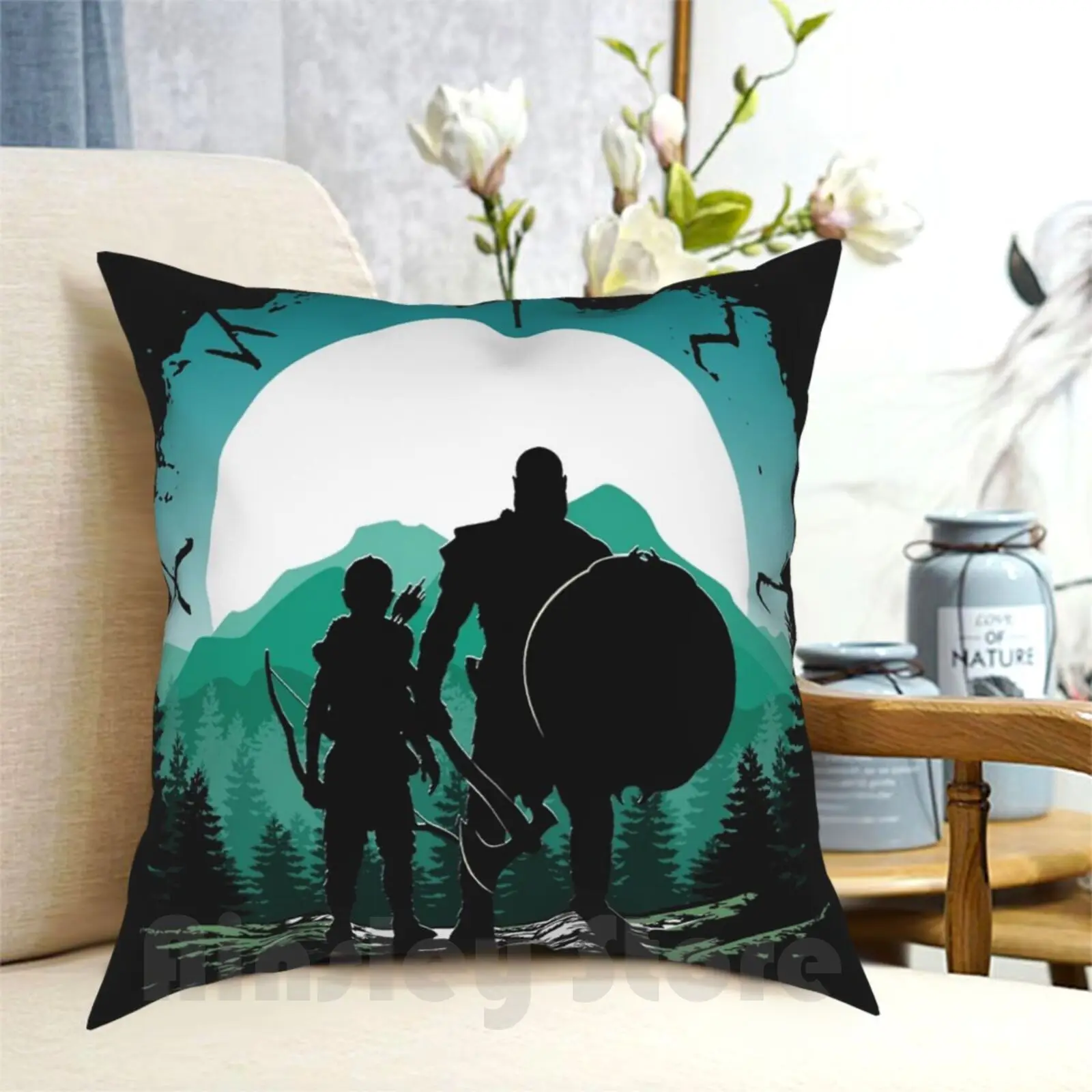 Kratos And Son Pillow Case Printed Home Soft Throw Pillow God Of War Kratos Cratus God Of War God Of War God Of War 2