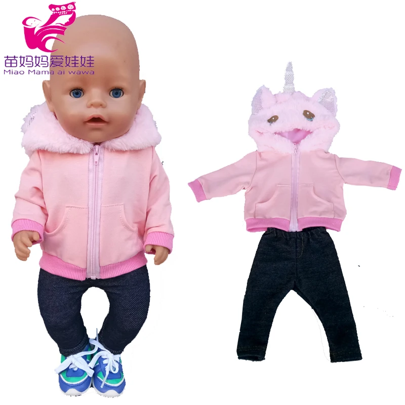 43 CM Baby Doll Clothes Pajama Set Jacket Coat 17 Inch Dolls Jeans Children Gift Toys Outfit