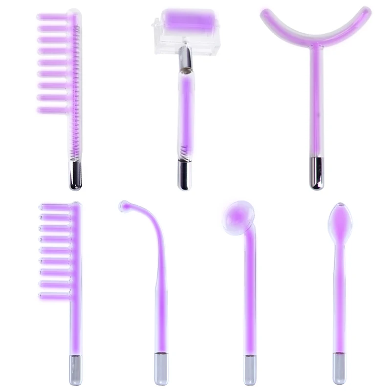 1Pcs High Frequency Facial Argon Mushroom Electrode Nozzle Attachment Tubes Face Massager Purple Light Face Skin Care Violet