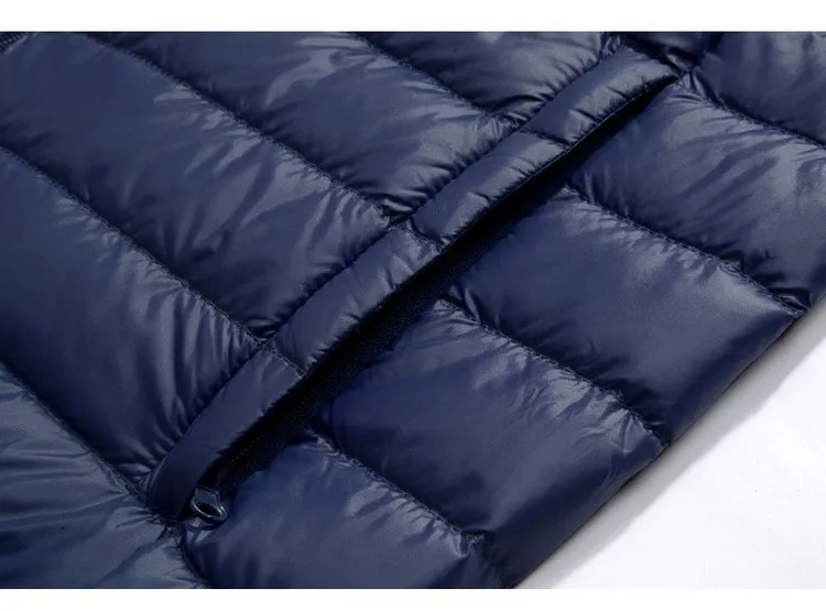2026 Men's Lightweight Warm Coat, Winter Parkas Jacket Royal Blue Black Gray Red Green Male Light and Thin Coats