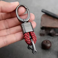 Nouveau nouveau porte-clés de voiture en cuir tissé à la main hommes femmes corde porte-clés taille porte-clés breloque Hey Holder cadeau bijoux K2098 5