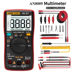 AN8008 Multimeter Digital 9999 counts With Backlight AC/DC Ammeter Voltmeter Ohm Transistor Tester multi meter Auto Range