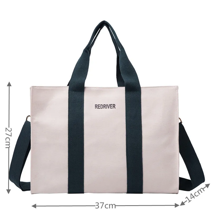 Women Canvas Travel Shoulder Top-handle Bag Casual Crossbody Bags Shopper Outdoor Handbag Travel School Retro Tote Zipper Tote