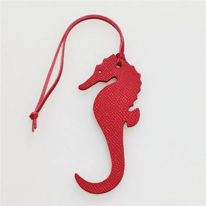 Genuine Leather Cut Animals Seahorse Palm Camel Seahorse Deer Butterfly Keychain Backpack Pendant Animal Women Bag Charm