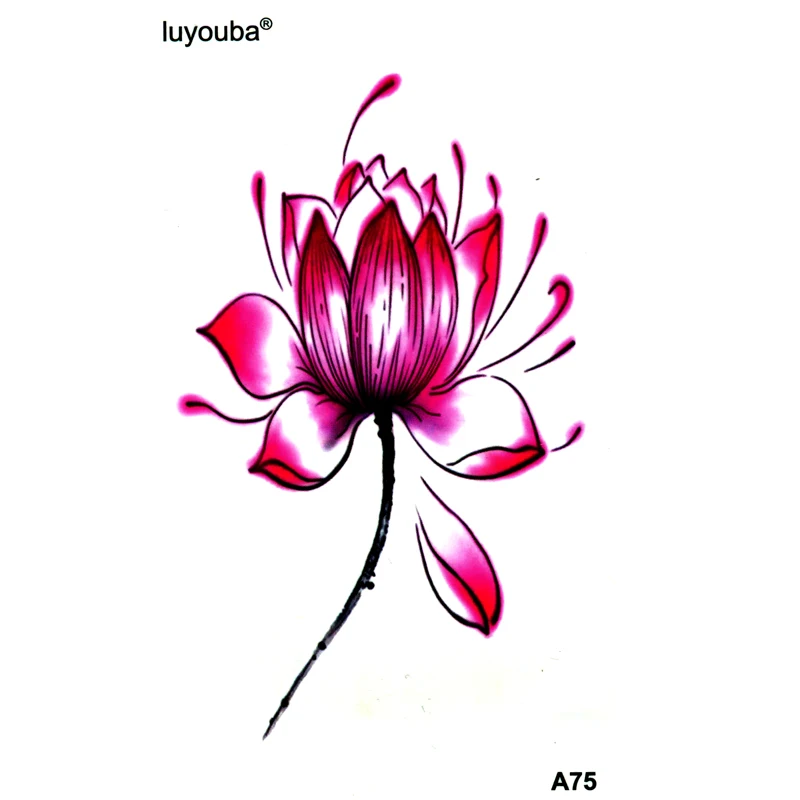 Lotus Flower Waterproof tatuaggi temporanei uomo Tatuagens Tatoo adesivi temporanei Body Sticker Feminino Fake Tattoo Sleeve