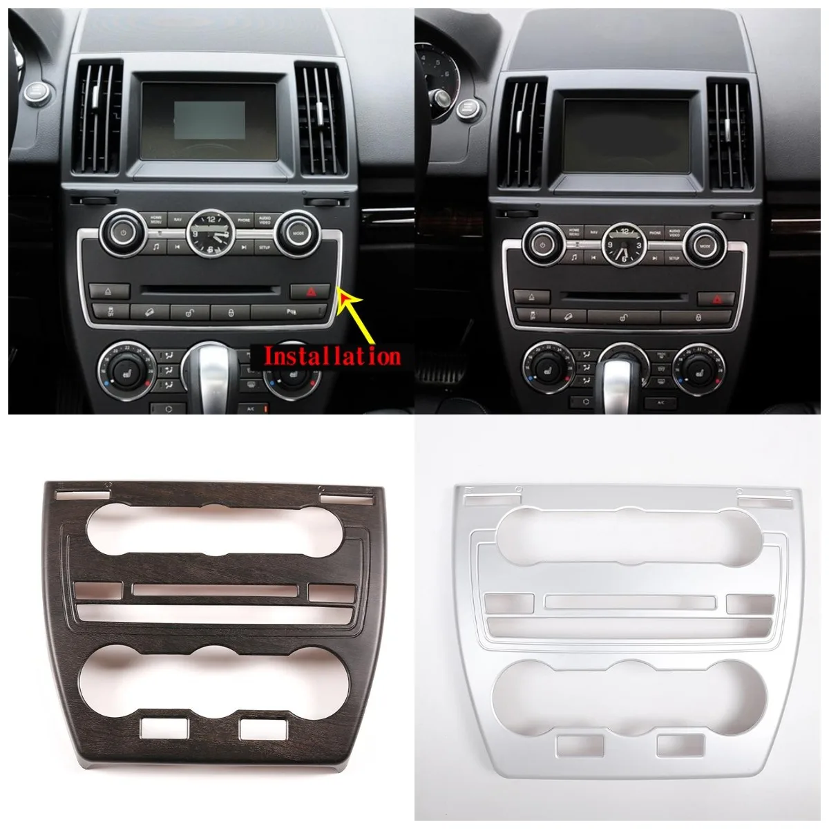 

Car Interior Trim Center Console 1PCS Air Condition Mode Switch Frame Cover For Land Rover Freelander 2013-2015 ABS Oak & Chrome