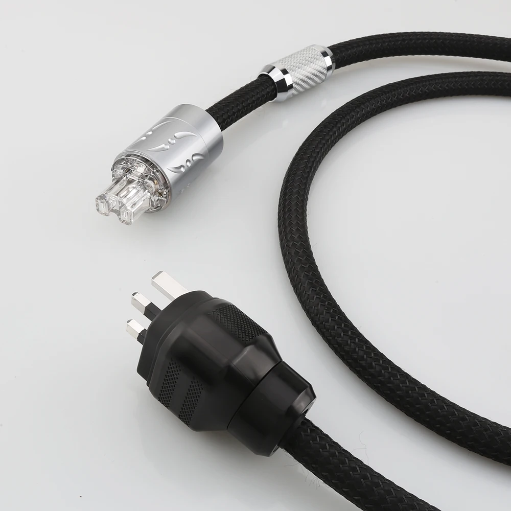 Viborg UK Mains Power Leads HIFI UK Power Cord With Pure Copper Rhodium Plated UK Plug Cable For HongKong ,Singpore UK