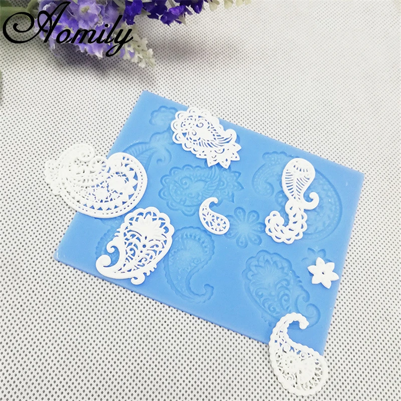 Amoliy Silicone Cake Lace Mat Silicone Mold Cake Decoration Mold Fondant Chocolate Sugar Icing Mat Pad Baking Accessories