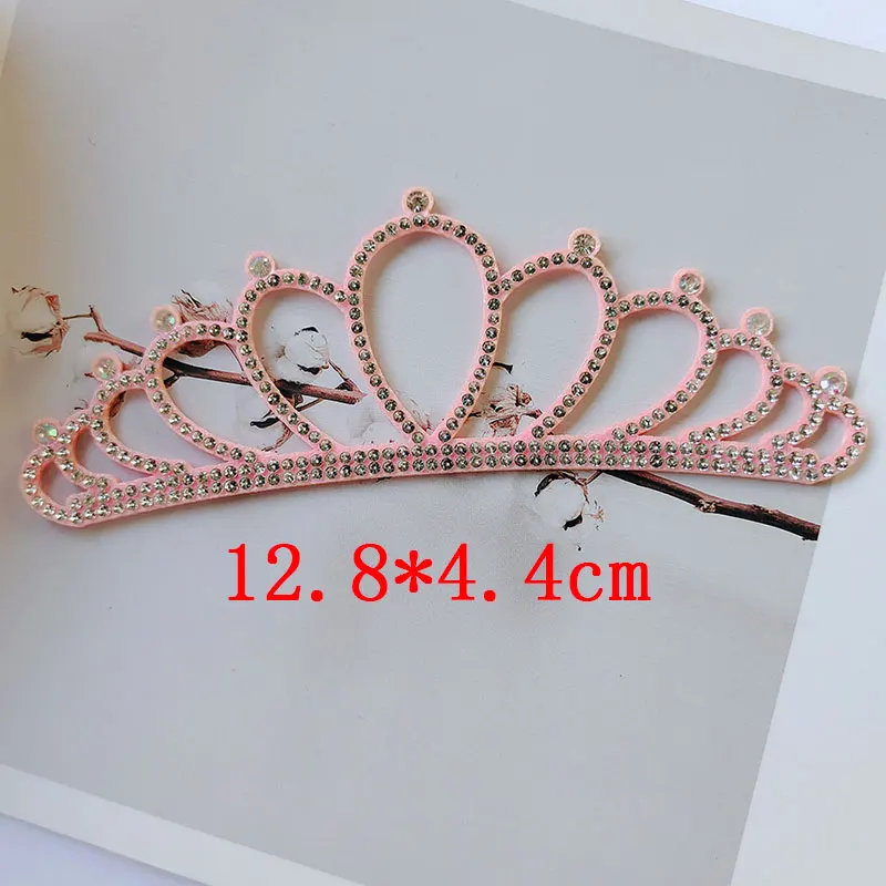 10Pcs/Lot Multi Style Felt backside Diamond Crown Patches Appliques for DIY Headband Material And Christmas hat Accessories