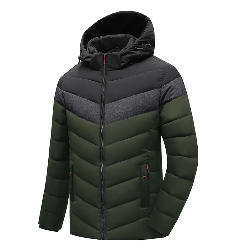 Chaqueta impermeable gruesa para hombre, Parkas cálidas para exteriores, abrigo de invierno, sombrero a prueba de viento, rompevientos, ropa de camping y senderismo