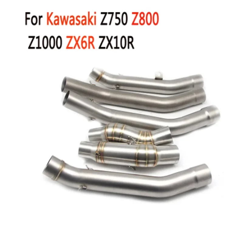 ZS Racing Motorcycle Exhaust Muffler Middle Pipe Link Pipe for Kawasaki Z750 Z800 Z1000 ZX6R ZX10R