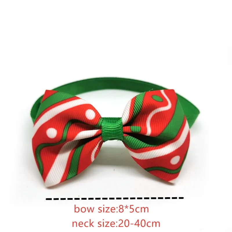 50/100pc New Christmas Pet Dog Bow Ties Adjustable Santa Snowman Ties Collar Small Middle Dog Ties Accessories Grooming Supplies