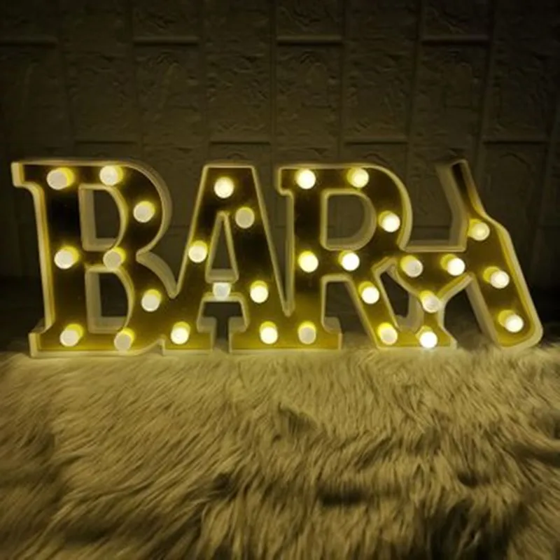 

Bar Light Led Night Lamp Sign Letter Modeling Lights Indoor Decor Christmas Wedding Cafe Bar Beer Decoration Battery Powered