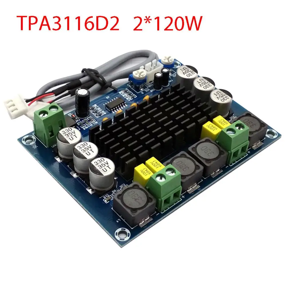 XH-M543 DC 12V 24V 120W*2 TPA3116D2/TPA3116D2DADR Dual Channel Class D Digital Power Audio Amplifier Board