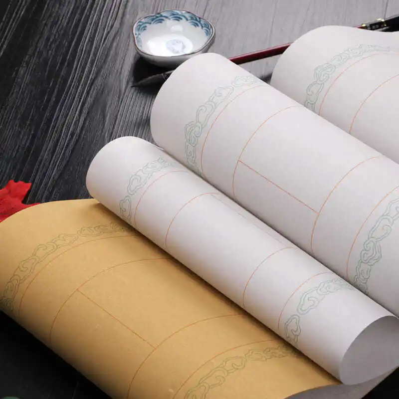 Xuan Paper for Seven-character Couplets Papel Arroz Sandalwood Bark Xuan Paper 중국 작은 일반 스크립트 반 익은 쌀 종이