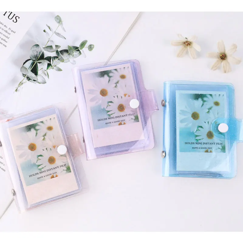 Jelly Color Photo Album for Mini Card Photo Sticker Album Mini Photo Album Photos Instax Album Transparent Glitter Card Holder