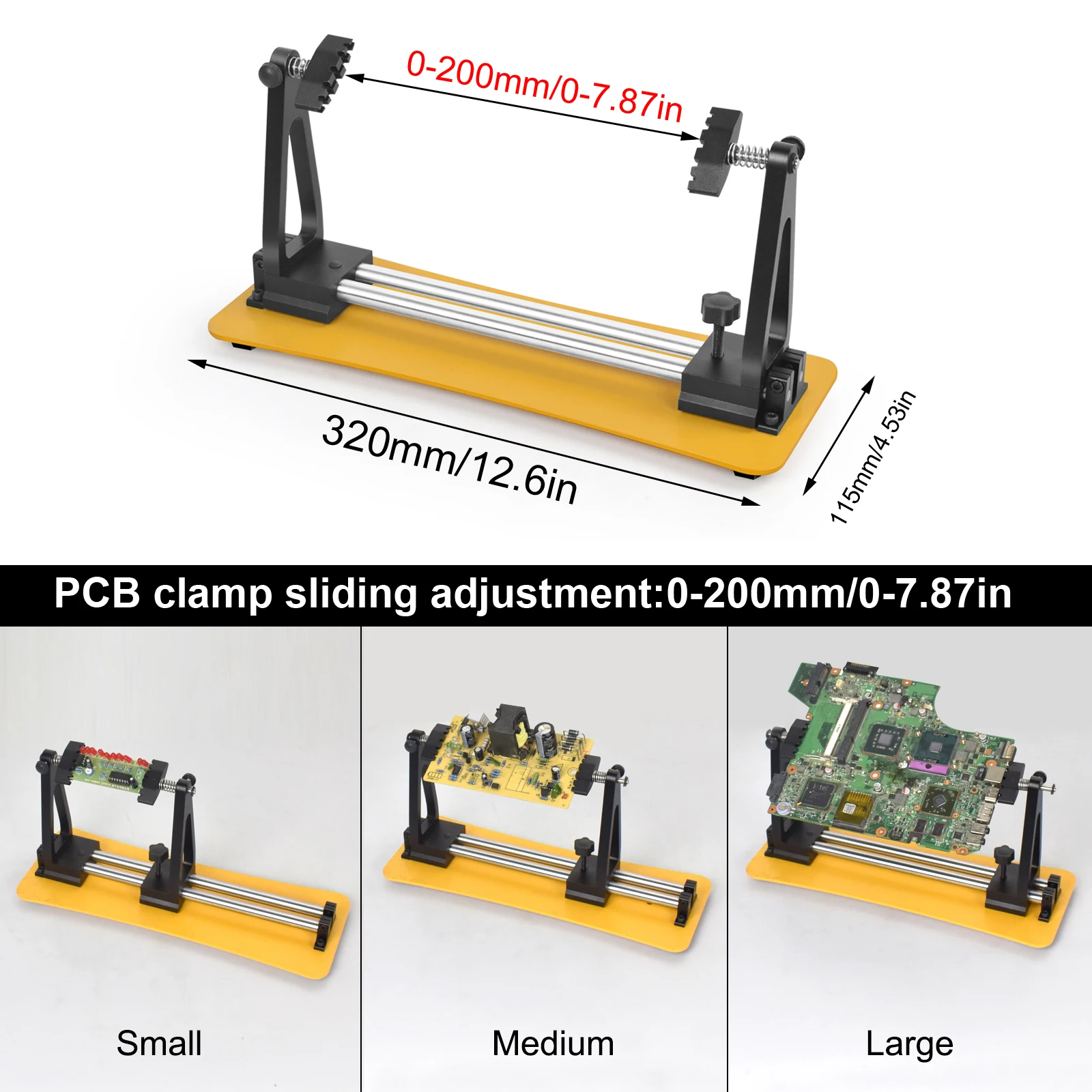 NEWACALOX Circuit Board Holder Adjustable 360°Degree Flipping with 3X Magnifying Glass Lamp For Clamping PCB, Soldering Repair