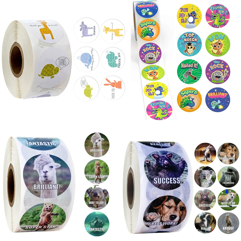 Reward Stickers for Teachers Fun Motivational & Incentive Stickers for Kids Trendy Animal Meme Toys Stickers