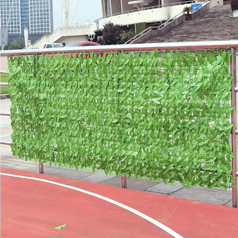 2pcs Artificial Hedge Leaves Plants Fake Plant Garden Screening Trellis Expanding Wooden Fence With Artificial Plant Leaves