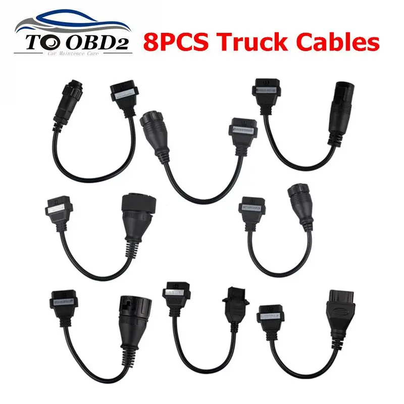 

High quality 8pcs Truck Cables for OBD2 Trucks cable Diagnostic tool connect cable 8 PCS Trucks Cables