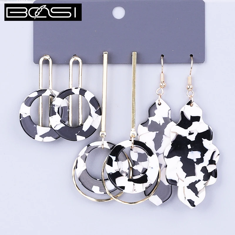 BOSI acrylic set earrings fashion jewelry drop earrings Women minimalist long earrings bohemian simple earring wholesale boho cc