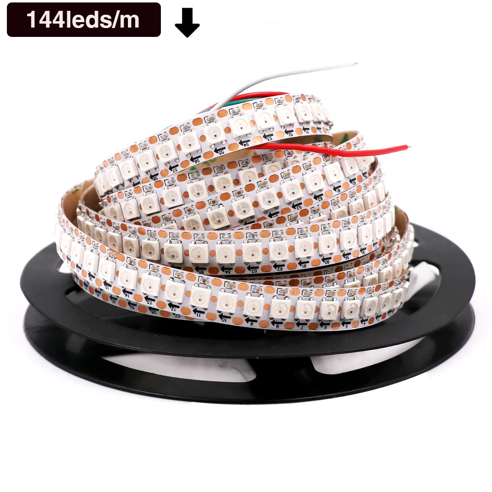 DC 5V WS2812B LED Strip 30/60/144 pixels/m IP2 IP65 Smart WS2812 IC Dream Color Night Lamp 5050 RGB LED Strip Light