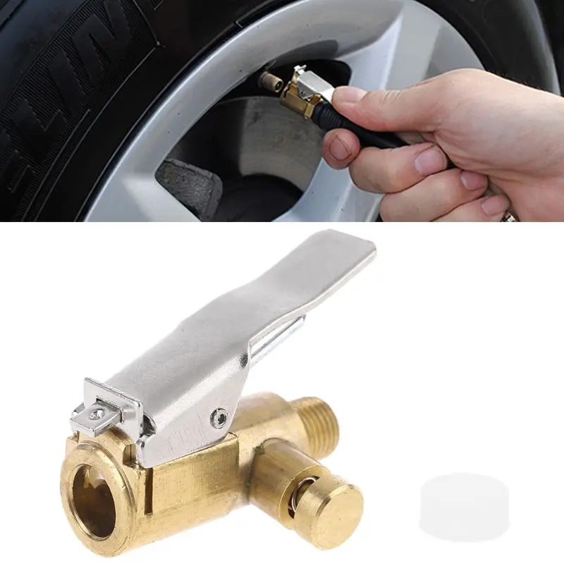 Car Tire Inflator Chuck Air Compressor Pump Lock On Nozzle Fine Thread Deflation