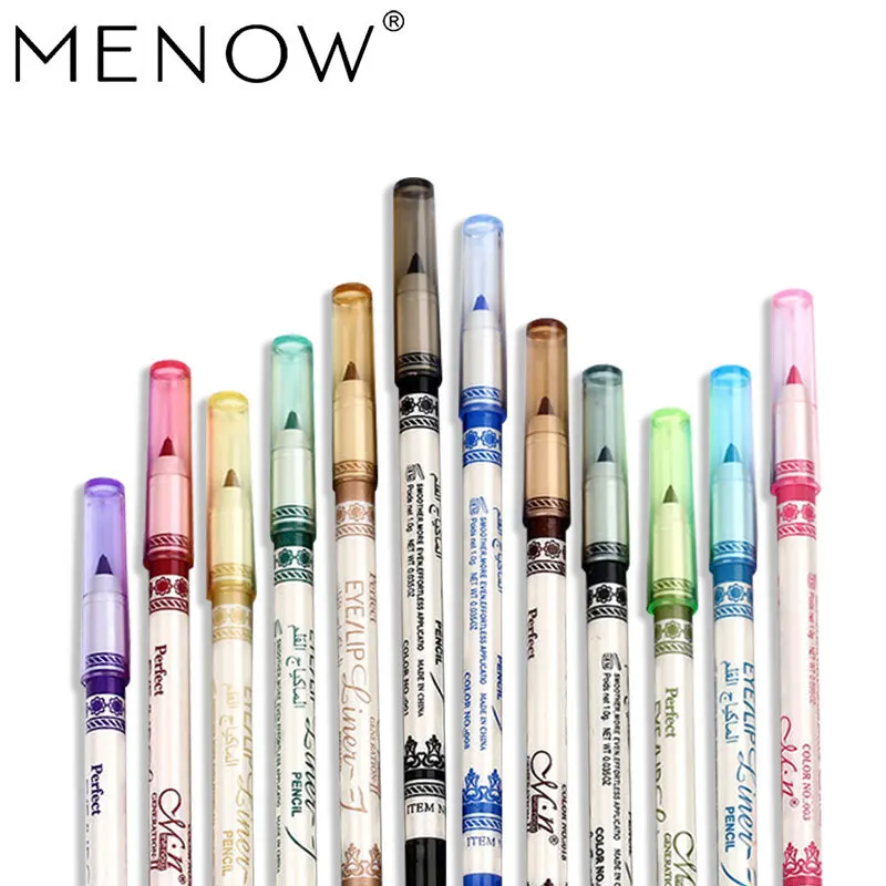 Menow Miele P11013 12 Color Eyeliner Pen Eyeliner Waterproof Not Smudge bai gan Glue Pen Foreign Trade Best Seller-