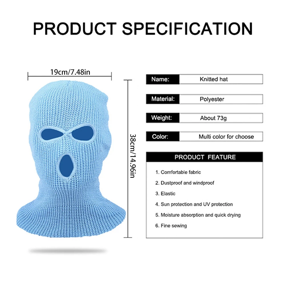 أغطية الرأس الدافئة في الشتاء Skullies Beanies الرجال محبوك قبعة الشتاء القبعات في الهواء الطلق ركوب الدراجات التزلج الباردة حماية الرقبة قناع بالاكلافا قبعة
