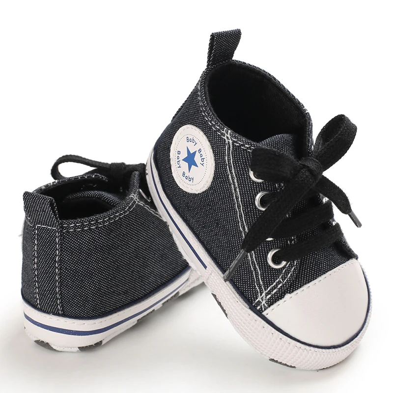 Canvas-Turnschuhe für Babys, Jungen und Mädchen, Lauflernschuhe für Kleinkinder, rutschfest, weiche Sohle, klassische Schuhe für Neugeborene, 0–18 Monate – Detail 20