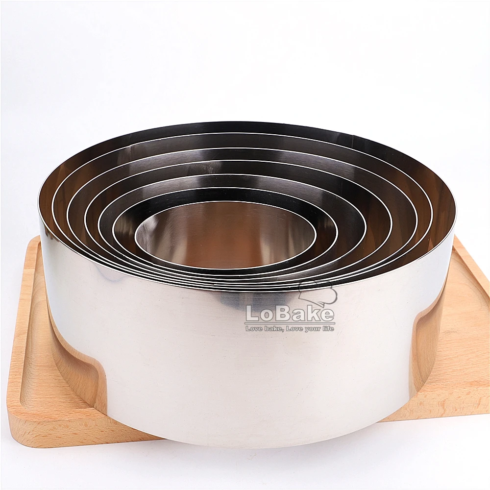 10cm height 4, 5, 6, 7, 8, 9, 10 inches smooth round circle 304 stainless steel mousse ring mold layer wedding cake molds DIY