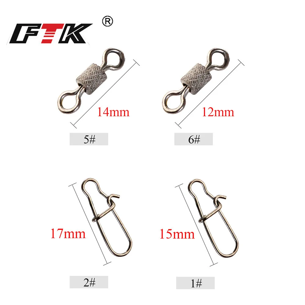 FTK 20pcs 16/20/25cm Stainless Steel Wire Leader Fishing Leash With Swivel 50LB Anti-bite Line Leadcore Leash For Pike Fishing