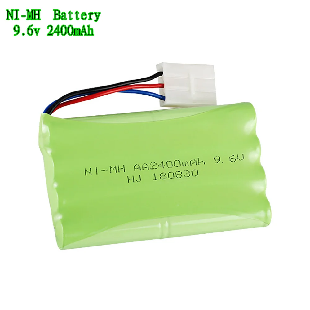 Batería NI-MH de 1-5 piezas, 9,6 v, 2400mah, coches de juguete para tanques de Rc, trenes, Robot, pistola, NIMH AA, 9,6 v, batería recargable, KET-3P, enchufe sólido