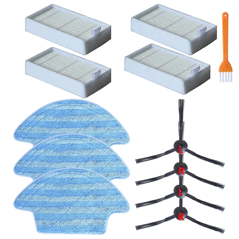 Szczotka boczna filtry Hepa ścierka do mopa części dla Ecovacs CEN540/CEN546/CEN54 CEN540 MI odkurzacz automatyczny akcesoria zamienne