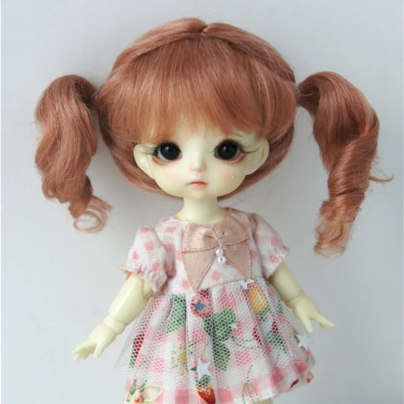 Mohair Doll wigs  JD613 5-6inch 6-7inch  Twins Mini sausage rolls Pony  Mohair BJD wig  1/8  OB11 1/6 YOSD Dol accessories