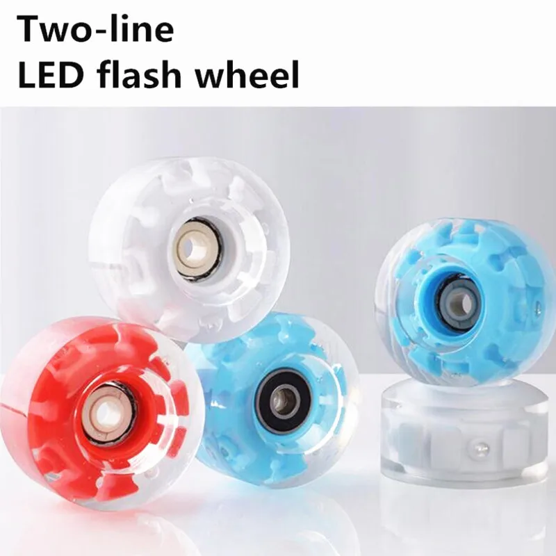 82A Roller Skates LED ล้อ58มม.* 32มม.PU Rodas สเก็ตบอร์ดแผนที่ยางมะตอย Ground ลูกกลิ้งยาง ABEC7 608สเก็ตล้อ8 Pcs