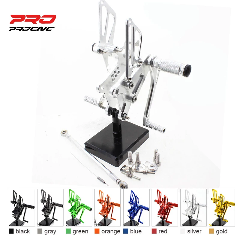 

For Honda VFR400 NC30 RVF400 NC35 VFR 400 NC 30 adjustable Aluminum Motorcycle Rearset Footrest Footpeg Rear Set Footrest Pedal