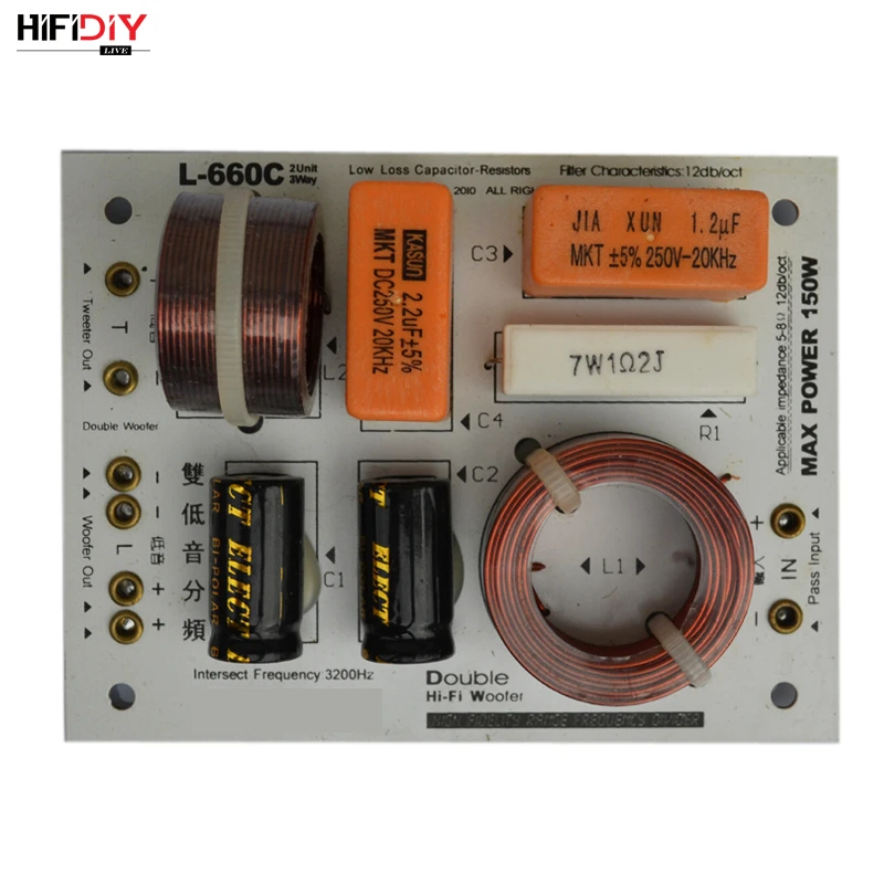 HIFIDIY LIVE L-680C 2.5/3 Way 3 speaker Unit (Tweeter +mid-bass +bass)HiFi Speakers audio  Frequency Divider Crossover Filters