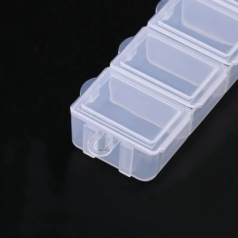 7 slots rectangle Jewelry Container Compartment Plastic Storage Box Case jewelry box for Beads earrings packaging & display1PCS