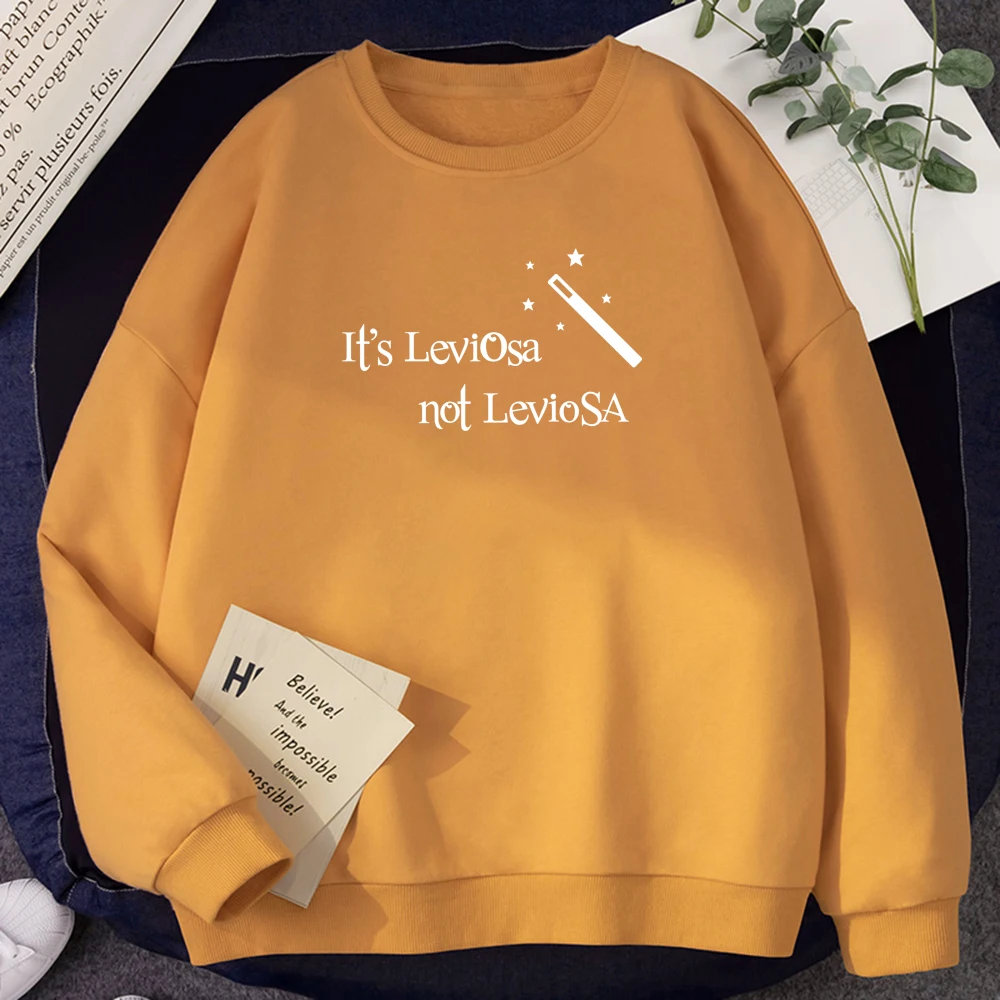 Fashion Women Sweatshirt It's Leviosa Not LeviosA Funny Tracksuit 2022 Spring Winter Fleece High Quality Hoodies For Movie Fans