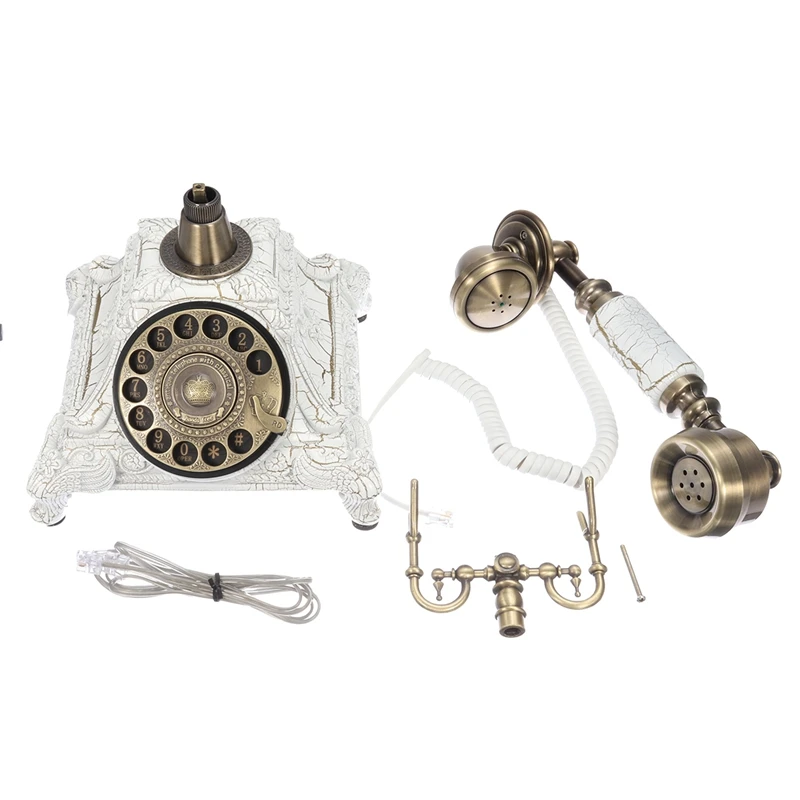 1pcs Novelty Retro Telephone Figurine Miniature Vintage Telephone House Decoration Living Room Cafe