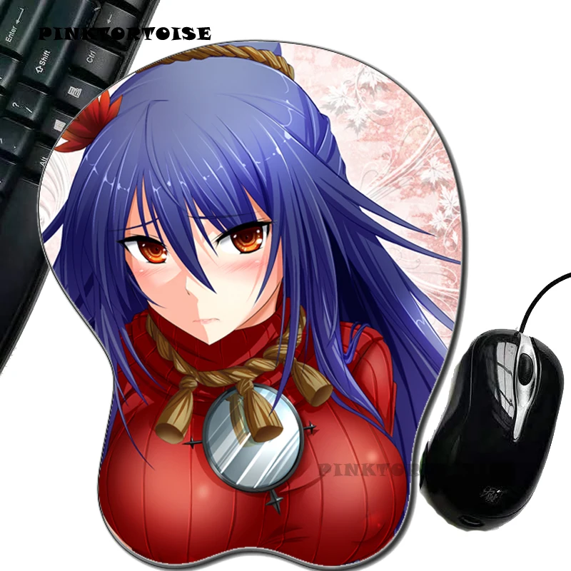 

PINKTORTOISE mousepad kikouyoku senki ii Anime environmental Silicon anime 3D mousepad chest Mouse Pad Ergonomic MousePad mat