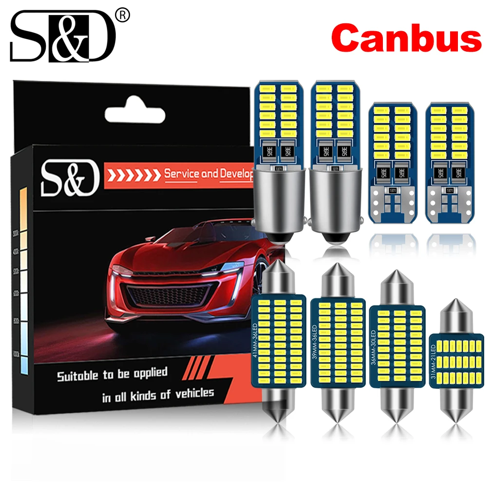 

6pcs T10 W5W Led bulb Canbus C5W C10W 31MM 36MM 39MM 41MM Festoon Led BA9S T4W Led Car Interior Lights Dome Reading Lamp 12V