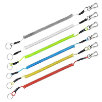 Safety Rope Wire Steel KeyChain Fishing T4 Coiled Lanyard Camping Secure Pliers Lip Grips 1.2m Max Stretch Fishing Tools