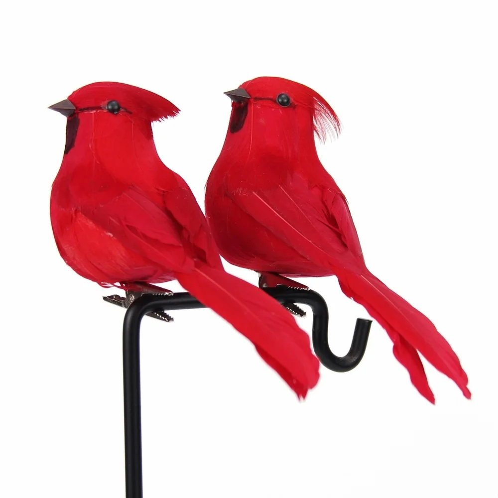 2PCS Creative Foam Feather Artificial Parrots Imitation Bird Model Home Outdoors Garden Wedding Decoration Ornament DIY Party