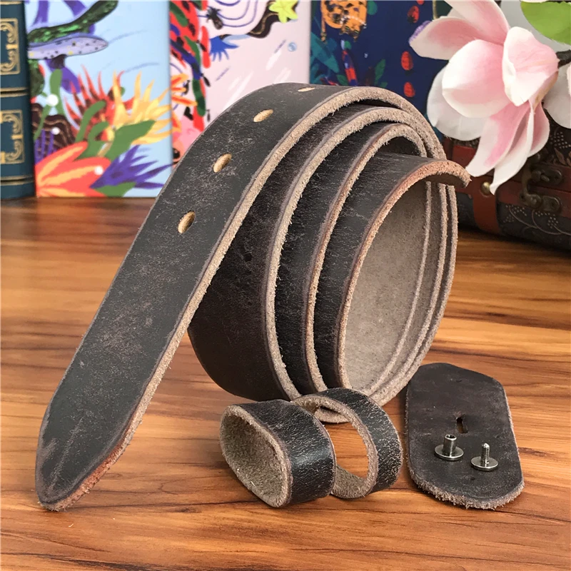 Retro skórzane pasy bez klamry 38MM męski pasek Ceinture Homme męskie skórzane pasy bez klamry 95-130CM pas męski SP04